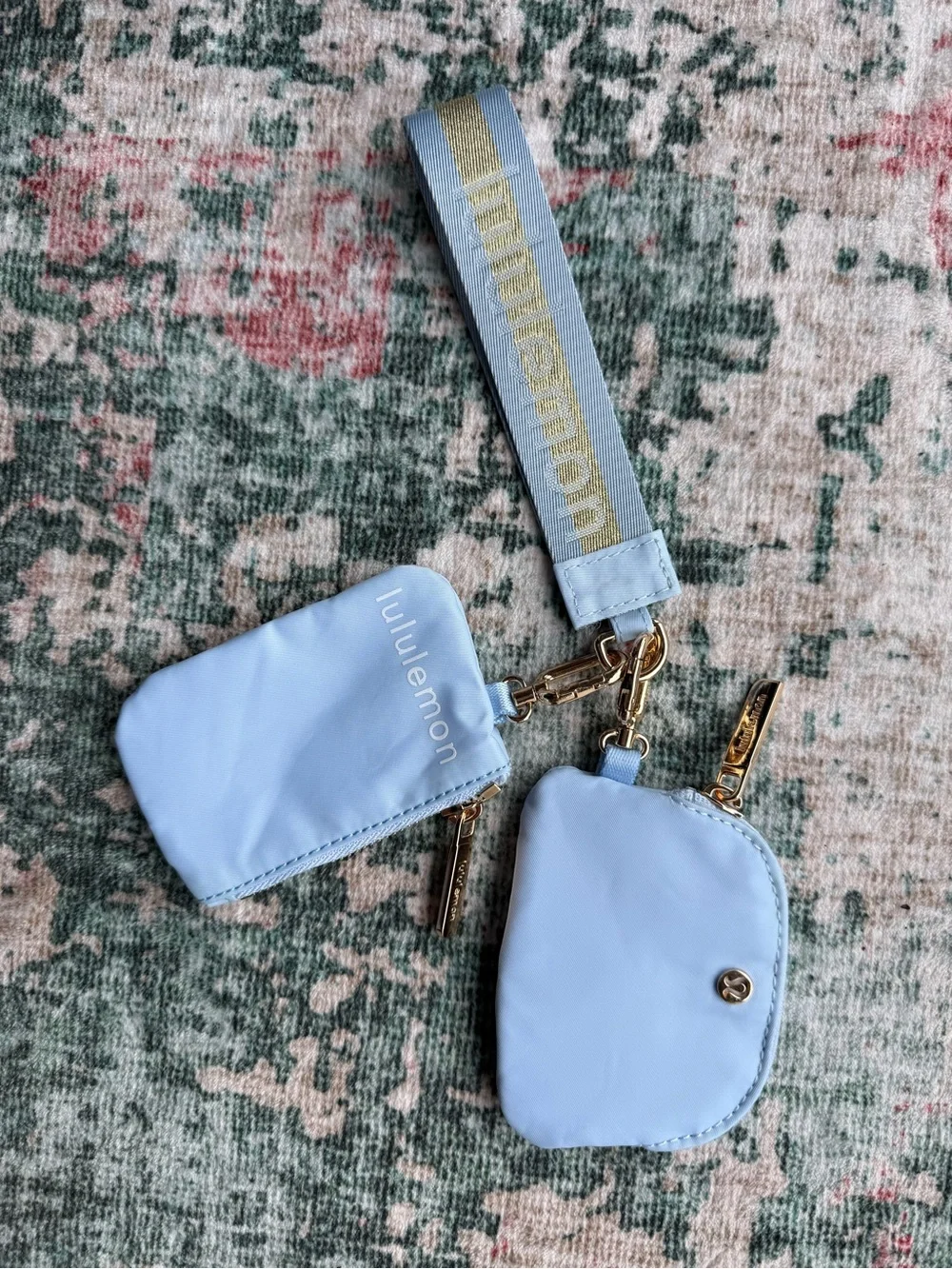 lululemon athletica Pale Blue Key & Card Holder Set with Wristlet